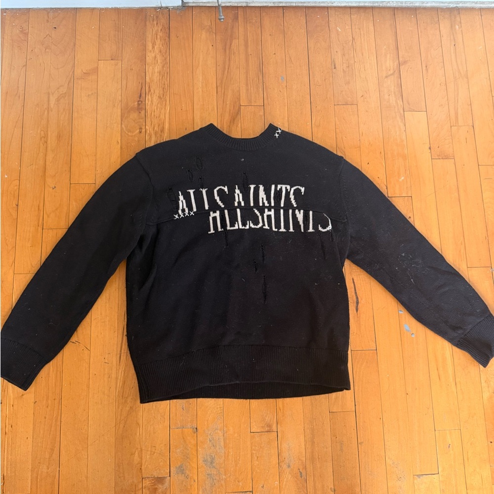 All Saints Black Crewneck Sweater